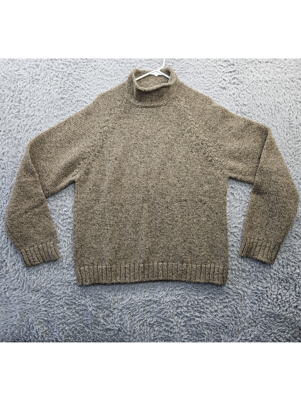 Abercrombie & Fitch Vint. Wool Fisherman Mock Sweater Men XL Swiss Cross *Hole